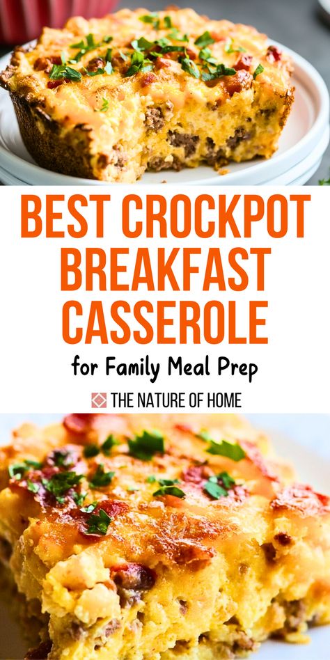 Make your mornings stress-free with this family-sized Crockpot Breakfast Casserole! Loaded with delicious ingredients like eggs, sausage, and cheese, it’s the ultimate make-ahead meal for busy weekdays or laid-back weekends. Save this pin to enjoy an easy breakfast that practically cooks itself. Crock Pot Breakfast Casserole Sausage, Crockpot Sausage Egg Casserole, Crockpot Breakfast Casserole Sausage Overnight, Dump And Go Crockpot Breakfast, Breakfast Brunch Recipes Make Ahead, Egg Casserole In Crockpot, Crockpot Frittata, Crockpot Egg Bake Overnight, Crock Pot Egg Casserole