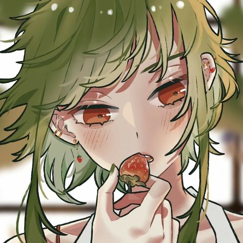 Green Hair Pfp, Green Profile Picture, Gumi Icon, Green Profile, Green Pfp, Single Icons, Green Hair Girl, Green Icons, Green Characters