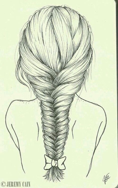 Fish tail braid Hairstyles Sketches, Drawing Braids, Drawing Hair Braid, Braids Drawing, Plant Physiology, How To Draw Braids, Faces Art, 얼굴 드로잉, Hair Sketch