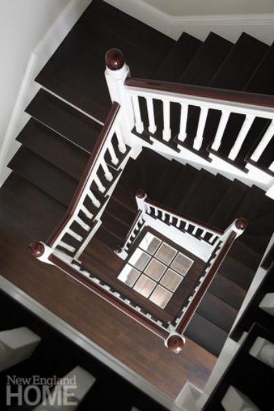 Square Spiral Staircase, Boston Brownstone, History Repeats Itself, Boston Interiors, New England Home, Ipe Wood, New England Homes, Future Perfect, Home Magazine