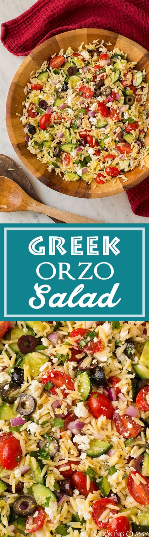 Greek Orzo Salad - such a refreshing salad! I could eat this everyday!! It's perfect with grilled chicken. Greek Orzo Pasta Salad, Greek Orzo Pasta, Orzo Salat, Greek Orzo, Greek Orzo Salad, Salad Vegetables, Resep Pasta, Orzo Pasta Salad, Vinaigrette Salad