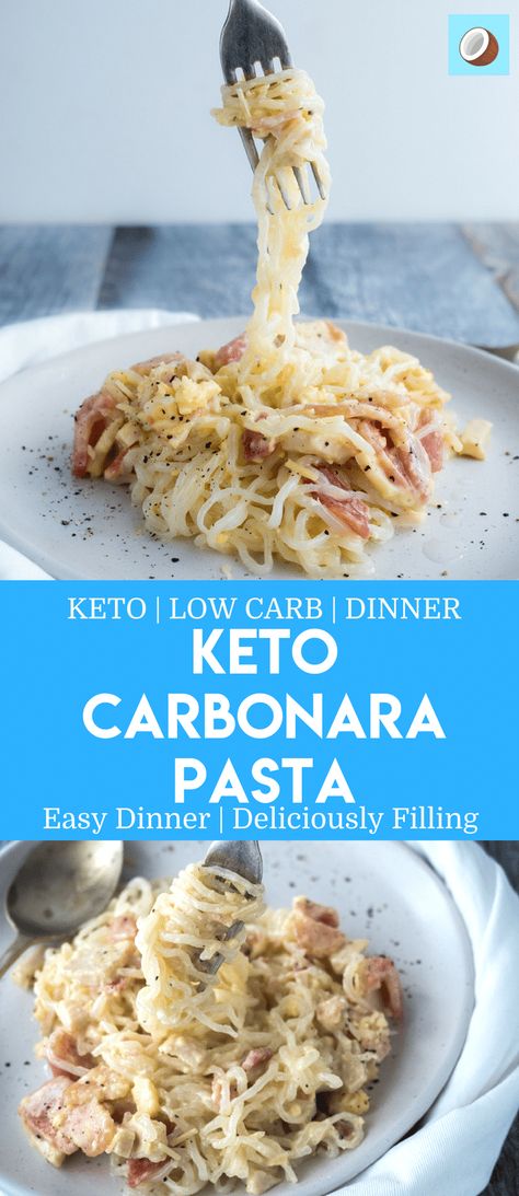 Carb Free Pasta, Keto Carbonara, Keto Pasta Recipe, Keto Pasta, Easy Family Dinner, Starting Keto Diet, Pasta Carbonara, Carbonara Pasta, Low Carb Diets