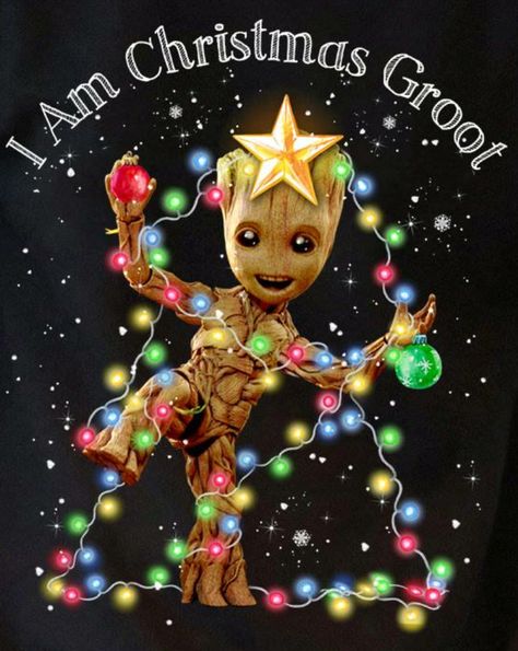 Christmas Groot, Superhero Christmas, Geek Christmas, Halloween Wallpaper Cute, Cute Christmas Wallpaper, Star Wars Christmas, Baby Groot, Cute Disney Wallpaper, Christmas Cartoons