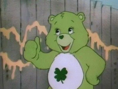 Green Care Bear, Bear Tumblr, Lucky Bear, Cartoon Network Characters, Kidcore Aesthetic, Magical Boy, Bulletin Journal Ideas, Dark Green Aesthetic, 90s Cartoon