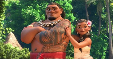 Moana's Father and Mother, Chief Tui and Sina Moana Drawing, Moana 2016, Polynesian People, Moana Birthday Party, New Disney Princesses, Moana Birthday, Cartoon 3d, Hawaiian Culture, Intersectional Feminism