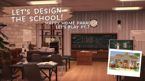 Happy Home Paradise School, Acnh Happy Home Paradise, Happy Home Paradise, Happy Home Designer, House Design Exterior, Happy Home, Art Style Inspiration, Educational Activities, School Design