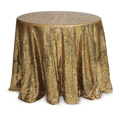 Have to have it. Melrose International 96 in. Round Gold Sequined Tablecloth $69.99 Gold Table Cloth, Champagne Sequin Tablecloth, Wedding Table Overlays, 60 Cake, Aladdin Theme, Rose Gold Table Runner, Gold Table Runner, Gold Sequin Tablecloth, Rose Gold Table