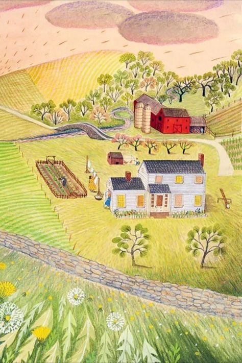 A watercolor illustration of a bucolic farm by children's author and illustrator Sophie Blackall. Sophie Blackall, Brown Books, Stop Dreaming, Rural Retreats, Never Stop Dreaming, Book Author, Work Today, Working Together, Book Authors