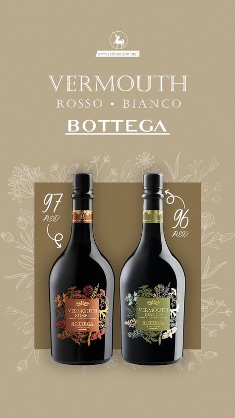 Vermouth is an aromatized wine with a very ancient tradition. Its name comes from a French adaptation of “Wermut”, German word for Artemisia Absinthium, its main flavoring ingredient. Shop Now! Bottega Vermouth Bianco 75Cl - 96 AED Bottega Vermouth Rosso 75Cl - 97 AED Must be 21+. Please drink responsibly. . . . . #centaurusinternational #dubaidrinks #mydubai #RAK #dubaiparty #dubaiparties #dubailiquorstore #dubailife #Bottega #Vermouth #Bianco #rosso Alcohol Facts, Artemisia Absinthium, German Word, Wine Alcohol, Drink Responsibly, Dubai Life, Vermouth, Liquor Store, Adaptation