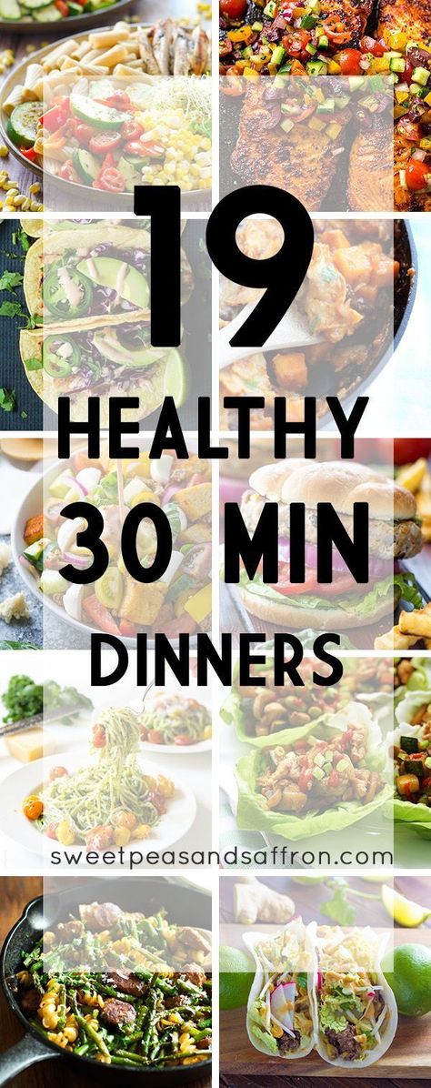 19 Healthy 30 Minute Dinner Recipes. Check out my 30 Min Meals board: https://www.pinterest.com/sweetpeasaffron/30-minute-meals/ 30 Minute Dinner Recipes, 30 Min Dinner, 30 Min Meals, 30 Minute Dinners, Pasti Sani, Yum Recipes, God Mat, Beauty Diy, Diy Recipes