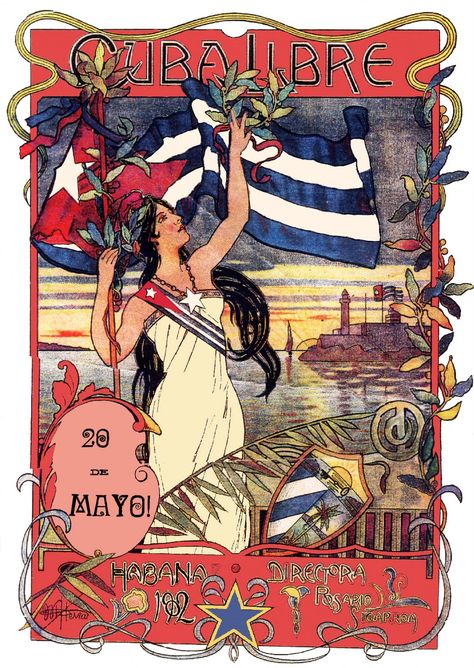 On May 20th, 1902, Cuba become a free and sovereign nation after winning its independence from colonialist Spain. However, less than six decades later, Cuba would once again be enslaved by Fidel Castro, another Spanish feudal lord as vile and vicious as his ancestors. But just as Cuba eventually defeated the tyranny of the Spanish, they will defeat the tyranny of the Castro family and their minions. Cuba Libre Recipe, Cuba Libre Cocktail, Havana City, Havana Nights Party, Vintage Cuba, Viva Cuba, Cuban Culture, Havana Club, Cuban Art