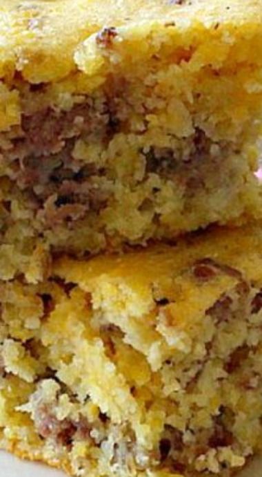 Cornbread With Sausage, Cornbread Sausage Casserole, Cornbread And Sausage, Cornbread With Sausage And Cheese, Ground Sausage Cornbread Recipes, Cornbread Breakfast Casserole, Sausage Cornbread, Breakfast Cornbread, Cornbread Breakfast