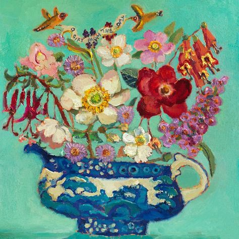 Vanessa Cooper, Naïve Artist, Nature Art Prints, Flowers In A Vase, Hur Man Målar, Flower Paintings, Limited Edition Giclee, Still Life Art, Limited Edition Art Print