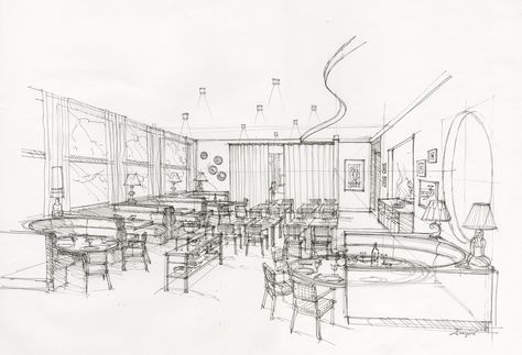 Illustrated Indulgence: Restaurant Interior Sketch Design Service Interior Architecture Sketch, Timeline Infographic Design, Perspective Sketch, Furniture Design Sketches, Drawing Architecture, Perspective Drawing Architecture, Interior Design Renderings, Interior Architecture Drawing, Drawing Interior