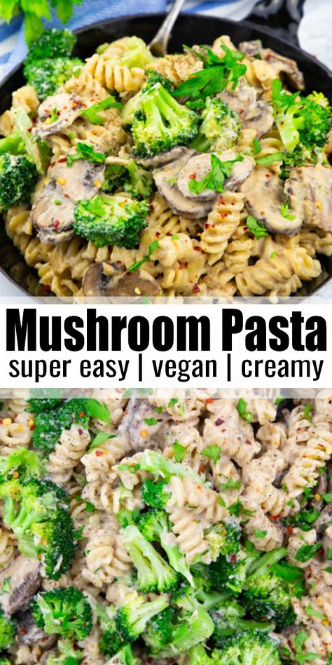 This vegan broccoli pasta with mushrooms makes the perfect weeknight dinner for the whole family! It’s super creamy, healthy, rich, and very easy to make. 15 minutes is all you need! Find more easy vegan dinner recipes at veganheaven.org! #vegan #veganrecipes Mushroom Broccoli Pasta, Vegan Broccoli Pasta, Pasta With Mushrooms, Broccoli Pasta Recipe, Mushroom Broccoli, Vegan Broccoli, Vegan Dinner Recipes Easy, Vegan Mushroom, Vegan Pasta Recipes