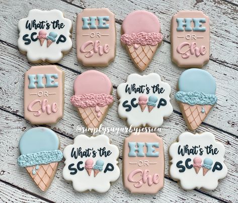 Gender Reveal Dessert, Gender Reveal Baby Shower Themes, Twin Gender Reveal, Gender Reveal Cookies, Baby Gender Reveal Party Decorations, Gender Reveal Unique, Gender Reveal Announcement, Gender Reveal Party Games, Gender Reveal Themes