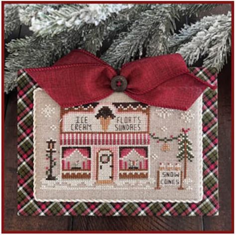 Holiday Ice Cream, Little House Needleworks, Holiday Birds, Cross Stitch Christmas, Stitch Ideas, Stitch Christmas, Cross Stitch Patterns Christmas, Ice Cream Shop, Christmas Cross