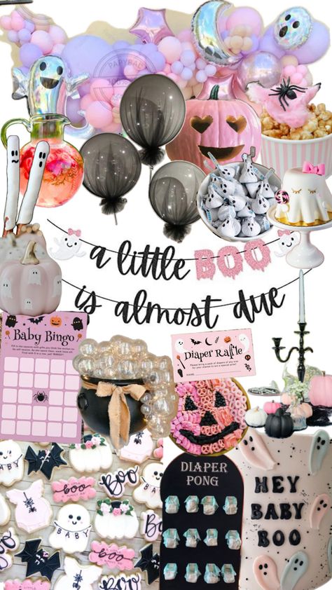 Here is a Halloween themed “ A Little Boo Is On The Way” idea Halloween Themed Baby Shower Ideas Girl, October Baby Showers, Halloween Gender Reveal, Ty Babies, Halloween Baby Shower Theme, Baby Shower Pin, October Baby, Baby Shower Theme Decorations, Baby Shower Crafts