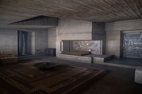 Dune Set Design House Atreides, Dunes House, Passive Design, Gothic Cathedrals, Public Place, Light Well, Brutalist Architecture, Great House, Frank Lloyd Wright