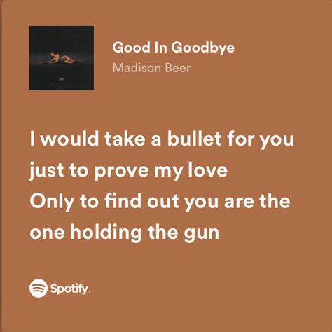 Good In Goodbye Madison Beer, Deep Song Quotes Lyrics, Wallpaper Lyrics Aesthetic, My Love Wallpaper, Long Lyrics, Good In Goodbye, Lyric Aesthetic, Song Qoutes, My Love Lyrics