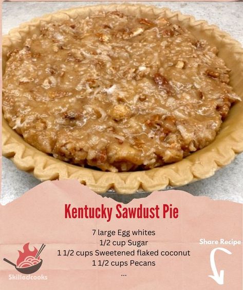 Skilledcooks Pro Kentucky Sawdust Pie, German Chocolate Cake Icing, Sawdust Pie, Chocolate Cake Icing, Kentucky Christmas, Chocolate Frosting Recipes, Southern Desserts, German Chocolate Cake, German Chocolate