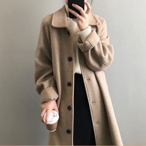 Super Warm And Beautifully Made Long Belted Coat. Nwt And Never Worn Other Than To Photograph. Polyester/Wool Blend Size M. Color Is Labeled Khaki But I Consider It More Of A Taupe Or Nutmeg. Really Soft And Comfortable! No Flaws. Woolen Coat Woman, Oversized Wool Coat, Hepburn Style, Wool Overcoat, Wool Coat Women, Sleeves Clothing, Belted Coat, Woolen Coat, Coat Design