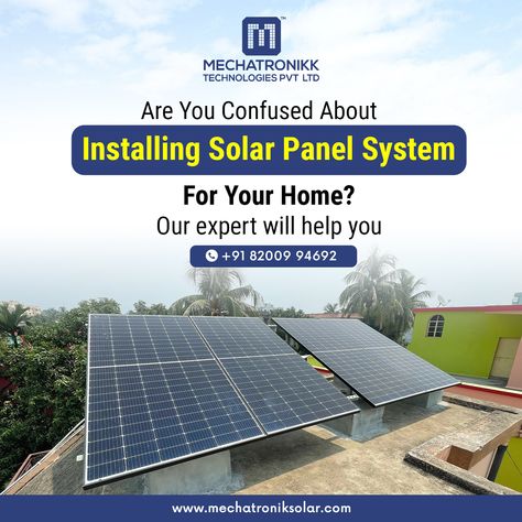 Confused About Installing Solar Panels at Home? Our expert can guide you and navigate you through the process step by step.  Let's make a positive impact together!  For Commercial/Industrial/Residential Solar Inquiry Call: 📲 +91 82009 94692 📲 +91 81604 00549  Visit website: www.mechatroniksolar.com . . . #residentialsolar #commercialsolar #industrialsolar #switchtosolar #GreenEnergy #SolarEnergy #GoGreen #GovtSubsidy #SwitchToSolarPanel #mechatronikksolar #Ahmedabad #Gujarat Solar Energy Design, Leadership Skill, Residential Solar, Solar Panel System, Solar Panel Installation, Solar Cell, Sustainable Energy, Visit Website, Green Energy