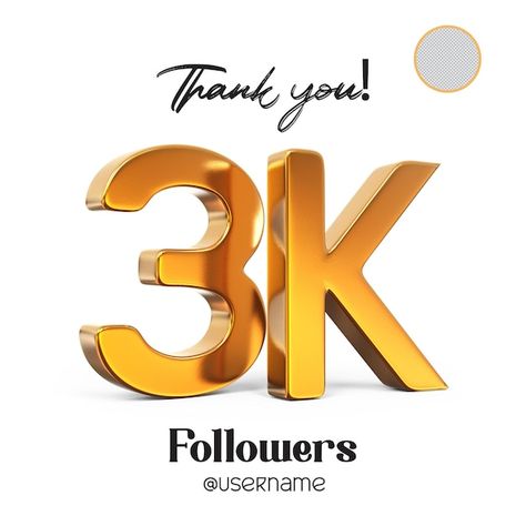 PSD followers thank you golden 3k number... | Premium Psd #Freepik #psd #thank-you-followers #thank-you-subscribers #follow-facebook #instagram-gold Facebook Logo Vector, Facebook And Instagram Logo, Name Design Art, Facebook Cover Photos Love, Happy Woman Day, Krishna Flute, New Photo Style, Graphic Design Assets, Blur Photo Background