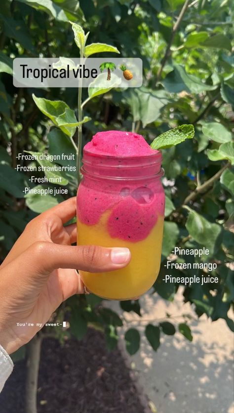 Fun Drink Recipe, Fruit Smoothie Recipes Healthy, Drinks Smoothies, Easy Healthy Smoothies, Smoothie Recipes Healthy Breakfast, Smoothie Drink Recipes, Summer Smoothies, Refreshing Drinks Recipes, Healthy Drinks Smoothies