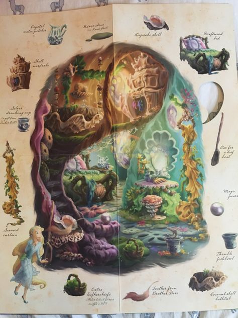 From the book Secret Fairy Homes Fairy School, Fairy City, Pixie Hollow Map, Disney Fairy Book Art, Pixie Hollow Books, Disney Faries, Disney Fairies Pixie Hollow, Encyclopedia Of Fairies, Disney Fairies Books