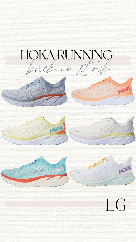 Hoka Clifton 8, Happy Shoes, Hoka Clifton, Hoka Shoes, Europe Outfits, Running Equipment, Back In Stock, Saucony Sneaker, What I Wore