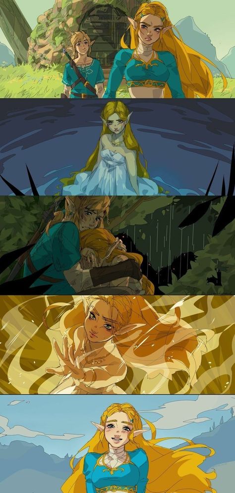 Legends Of Zelda Breath Of The Wild, Link X Zelda Fanart, Link Zelda Fanart, Legend Of Zelda Fanart, Zelda Fanart, Hyrule Castle, Princesa Zelda, Botw Zelda, Legend Of Zelda Memes