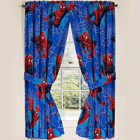 Boys Bedroom Curtains, Spiderman Bedroom, Man Bedroom, Spiderman Room, Superhero Bedroom, Spiderman Kids, Kids Comforters, Kids Canopy, Superhero Room