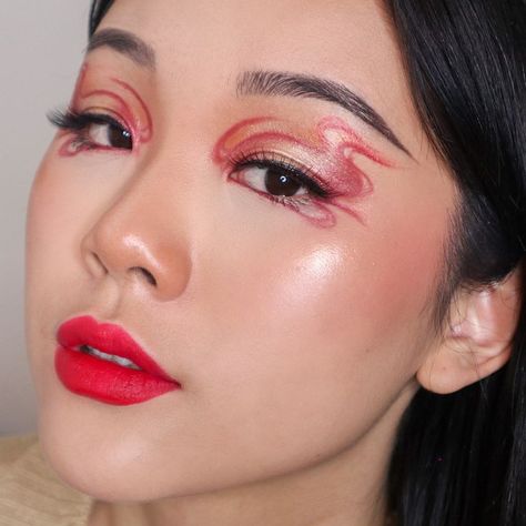 This stunning Lunar New Year look by @sourandnasty features our Divine Skies Faded Clementine palette, Sunscape Highlighter in Majesty, and Infinite Lip Cloud in Love ❤️✨ Lunar New Year Makeup Look, Lunar New Year Makeup, New Year Makeup, Tiger Zodiac, New Year's Makeup, Michelle Phan, New Years Look, Golden Tiger, Happy Lunar New Year