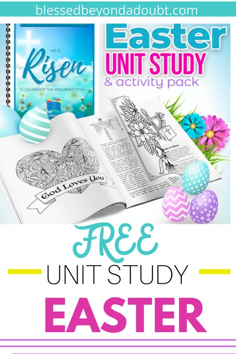 Easter Curriculum For Kids, Homeschool Easter Unit Study, Easter Homeschool Curriculum, Easter Curriculum Sunday School, Easter Homeschool Activities, Easter Homeschool Lesson, Easter Unit Study, Easter Bible Study, Easter Curriculum