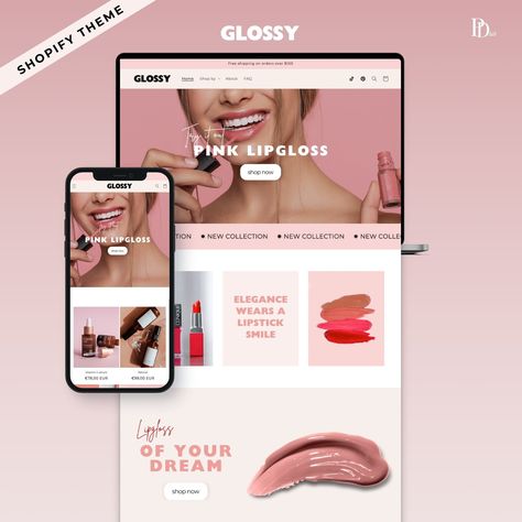 Beauty Website Template Shopify Pink, Skincare Shopify Theme Template, Canva Editable Templates, Cosmetics Website Template | Esthetician Beauty Website Banner, Skincare Minimalist, Beauty Template, Pink Skincare, Skincare Store, Store Banner, Theme Template, Pixel Design, Hair Salons