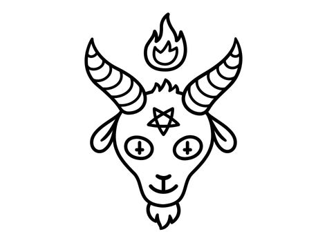 Lil' Baphomet by Irina Mir Goat Head Drawing, Satanic Symbol, Goat Head, Head Drawing, Ipad Snap, Doodle Tattoo, Tattoo Flash Art, Flash Art, Tattoo Design Drawings