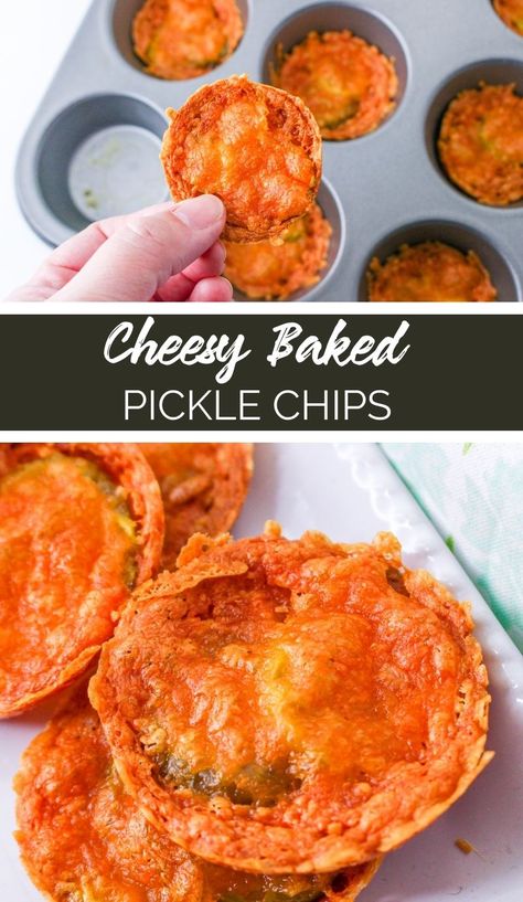 Ranch Appetizers, Pickle Appetizer Recipes, Fried Pickle Chips, Baked Pickles, Pickle Appetizers, Dill Pickle Recipe, Pickle Chips, Cheese Chips, Crispy Cheese