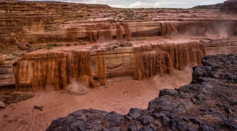 6. Grand Falls Chocolate River, Arizona Waterfalls, Grand Falls, Trip To Grand Canyon, Arizona Adventure, Arizona Road Trip, Arizona Hiking, Arizona Travel, Arizona Usa