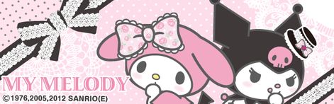 Kuromi And My Melody Header, Sanrio Header Gif, Kuromi Header Gif, Hello Kitty Header Gif, Hello Kitty Banner Discord Gif, My Melody And Kuromi Gif, My Melody Gif Banner, Melody Banner Discord, My Melody Discord Banner