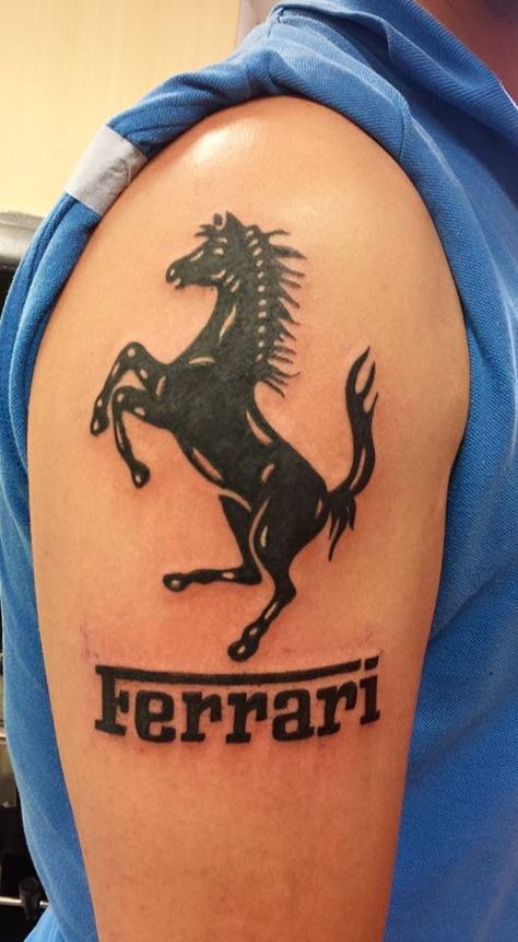 Ferrari Tattoo, horse tattoo, car logo tattoo Ferrari Tattoo Ideas, Ferrari Tattoo, Stallion Tattoo, F1 Tattoo, Tattoo Horse, Tattoo Car, Skin Tattoo, Henna Tattoo Designs Hand, White Ferrari