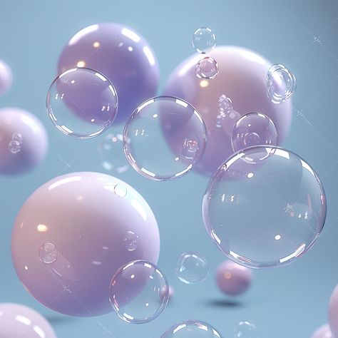 Bubbles and Yoga Balls with Reflections 3d Bubbles, Water Ball, Inspirational Digital Art, Transparent Balloons, Yoga Ball, Construction Toy, Photography Games, Light Blue Background, Gifts For Adults