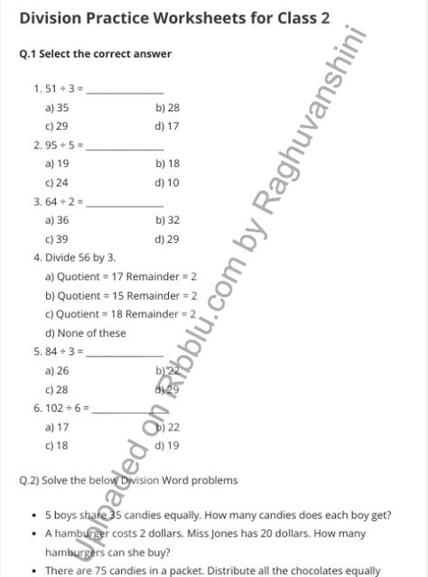 Download free pdf of CBSE Class 2 Maths Division Worksheets. Students can easily get all the Class 2 Maths Worksheets and… The post Division Worksheets for Class 2 Maths – PDF appeared first on CBSE Papers and Worksheets in PDF For free. Maths Division Worksheets, Class 2 Maths Worksheets, Class 2 Maths, Division Questions, Maths Sums, Worksheet For Class 2, Math Division Worksheets, Maths Worksheet, Division Practice