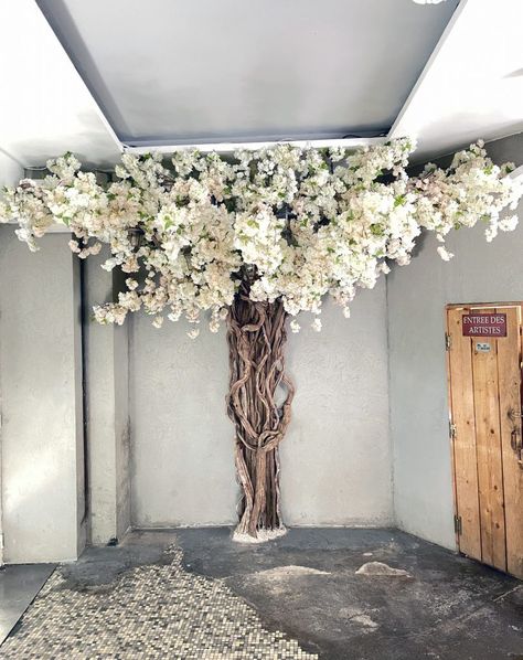 Faux Wisteria Tree, Bridal Shop Ideas, Bridal Boutique Interior, Floral Ceiling, Cherry Blossom Party, Artificial Cherry Blossom Tree, Flower Ceiling, Tree Branch Decor, Wisteria Tree