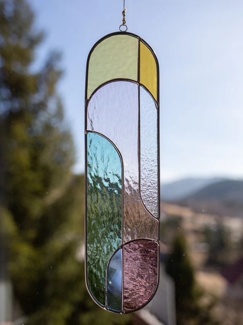 Glass Wall Hanging, Window Hanger, Modern Stained Glass, Suncatcher Window, Stained Glass Window Hanging, Stained Glass Suncatchers, Stained Glass Suncatcher, Window Decoration, Stained Glass Window