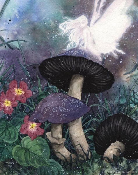 Mushrooms by MistiqueStudio on DeviantArt Fairy Aesthetic, Fairies Elves, Fairy Magic, Fairytale Art, Mushroom Art, Alphonse Mucha, Arte Fantasy, Trippy Art, Ethereal Art