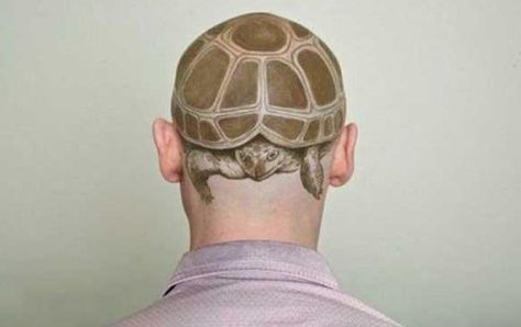 I Got Turtles on The Mind Terrible Tattoos, Sea Turtle Tattoo, Turtle Tattoo Designs, Tattoo Fails, Turtle Tattoo, Weird Tattoos, Bad Tattoos, Hair Tattoos, Head Tattoos