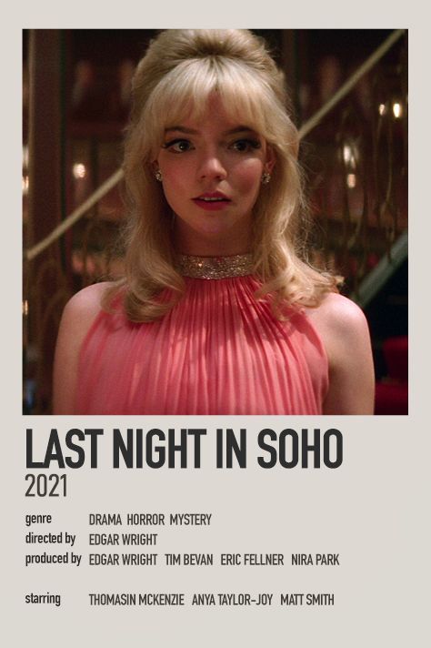 Last Night In Soho Polaroid Poster, Late Night In Soho Movie, Last Night At Soho, Peliculas Aesthetic, Girlboss Movies, Last Night In Soho Poster, Last Night In Soho Movie, Movie Polaroids, Last Night In Soho