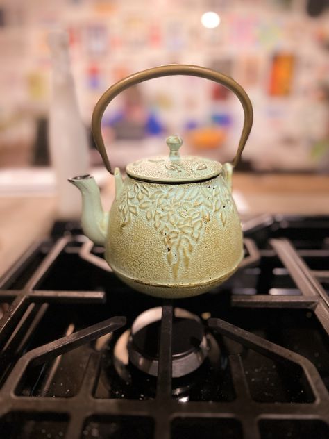 Vintage style, great size, the nice shade that goes with everything. The aqua cast iron teapot is crafted with a retro green leaf pattern on its surface, which is a symbol of natural simplicity and purity. As an Amazon Associate I earn from qualifying purchases. Pink Teapot, Cast Iron Tea Pot, Japanese Teapot, Tea Pots Vintage, Loose Tea, Tea Kettle, Leaf Pattern, Leaf Design, Light Green