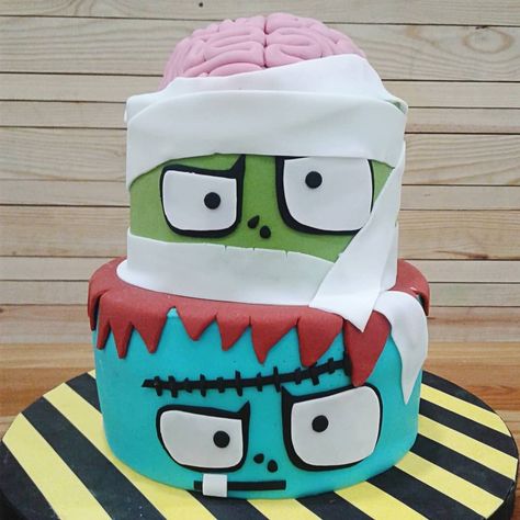 Cumple zombie Zombie Cake Birthday, Zombie Cake Ideas, Zombie Birthday Cakes, Baby Zombie, Zombie Cake, Zombie Birthday Parties, Pig Birthday Cakes, Zombie Birthday, Cute Zombie